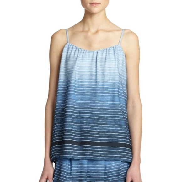 Vince Ombre Silk Stripe Camisole Top, French Blue - Picture 1 of 2
